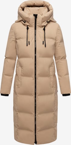 MARIKOO Toiminnallinen pitkä takki 'Tikoraa 16' värissä beige: etupuoli