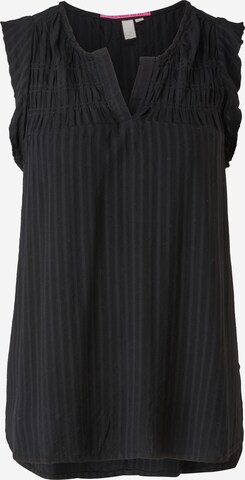 QS Blouse 'Dobby' in Black: front