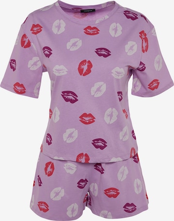purpurinė Trendyol Pižama su šortais: priekis