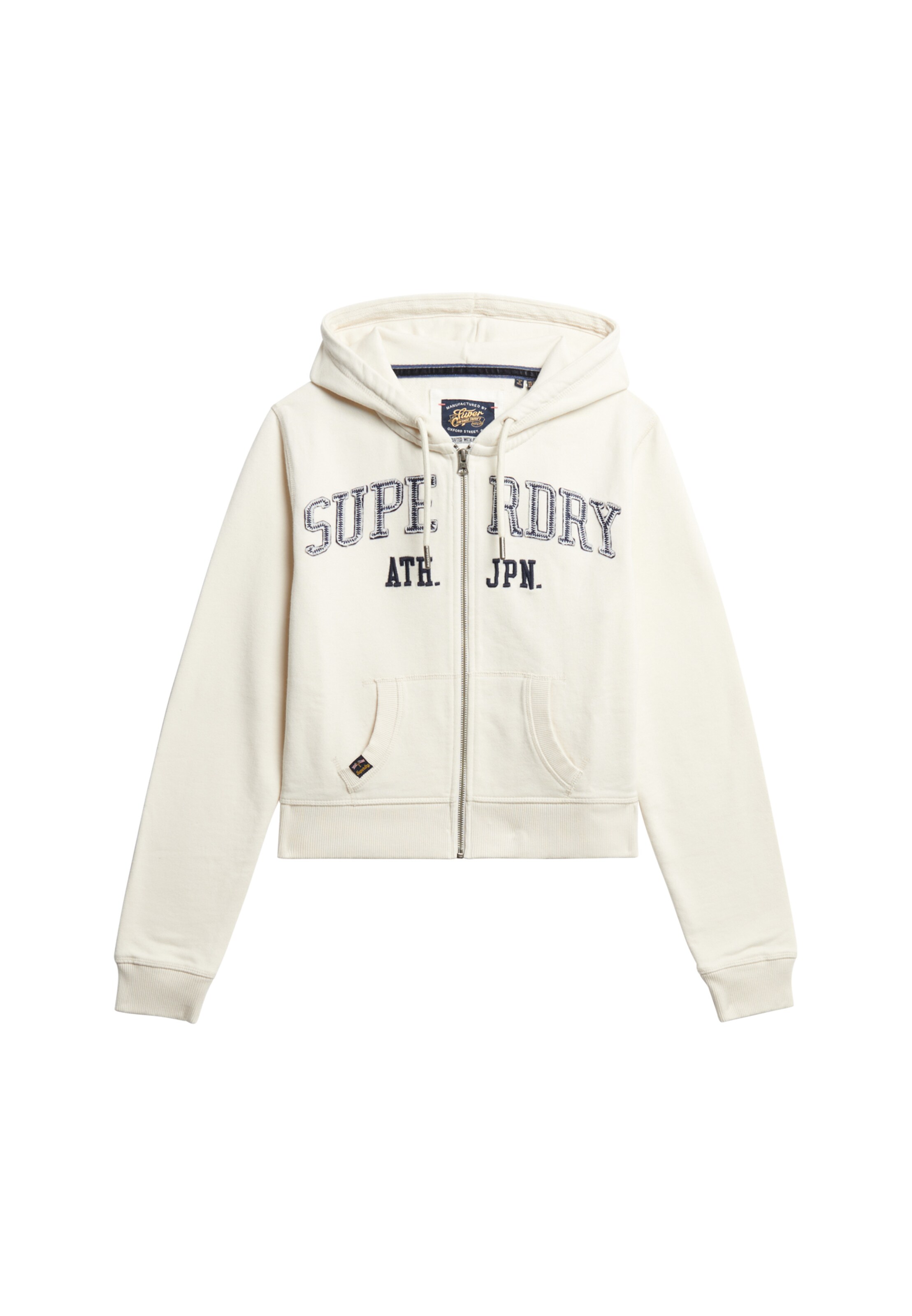 Veste de survêtement 'Athletic Essentials' Superdry en blanc : devant