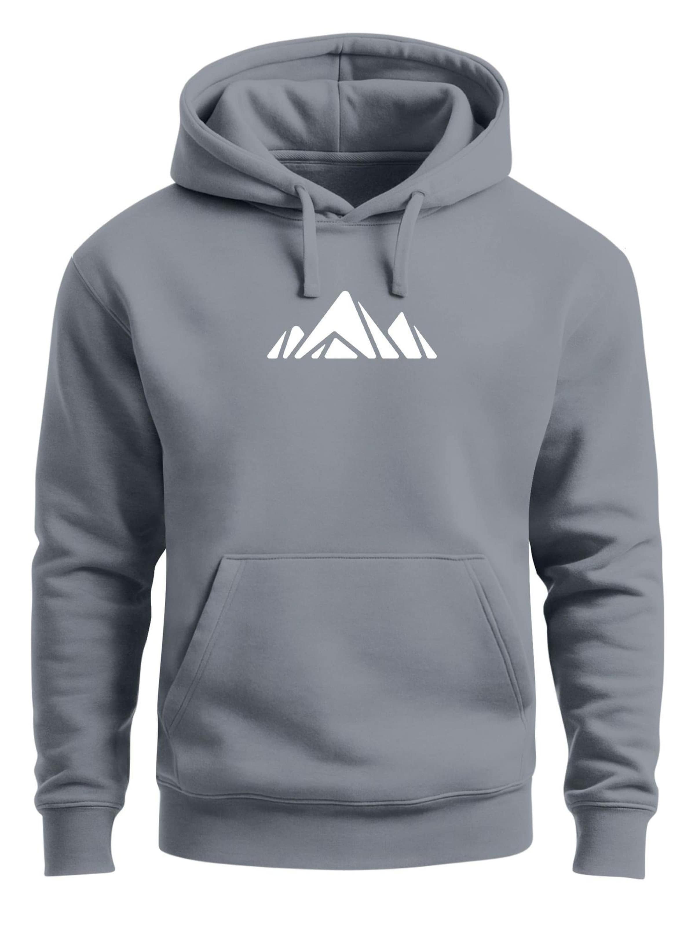 Neverless Sweatshirt 'Berg Polygon' in Grey: front
