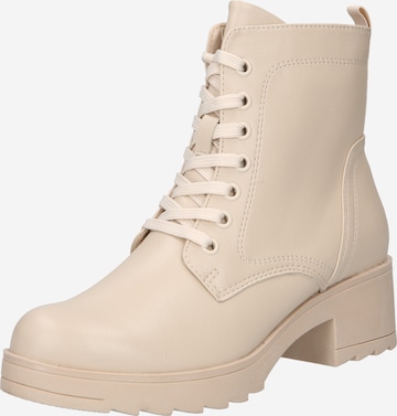 MARCO TOZZI Lace-Up Ankle Boots in Beige: front