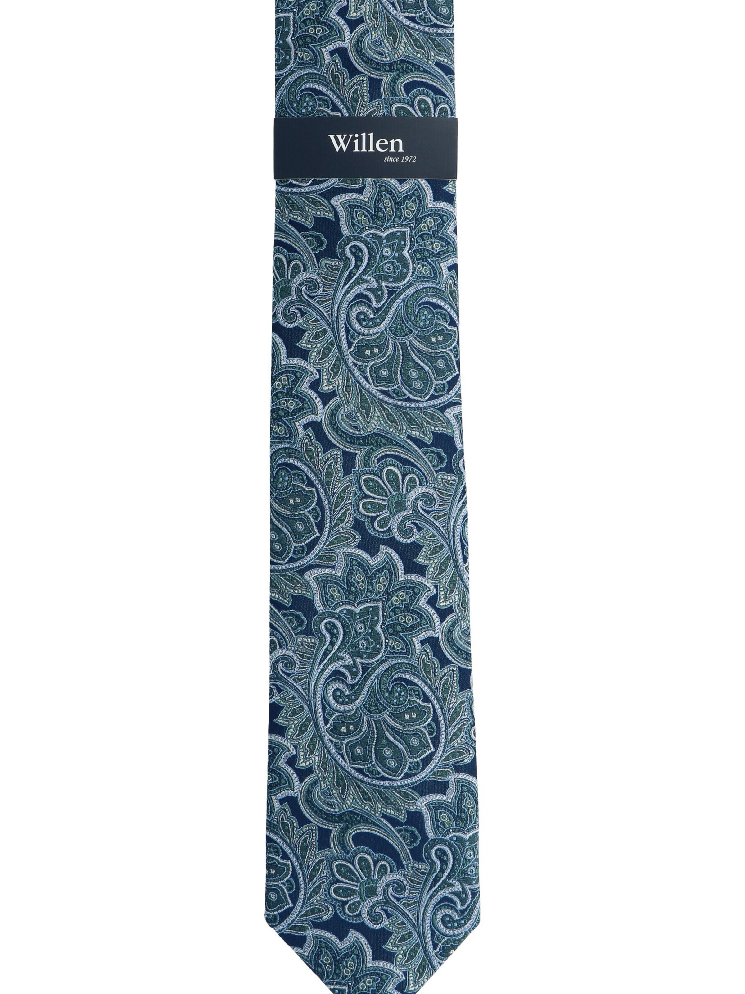WILLEN Tie 'Marine Paisley' in Green