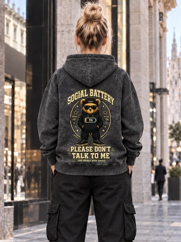 LUNØIR StudioSweater majica 'Please Don't Talk To Me' - crna boja