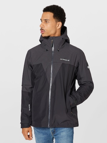 JACK WOLFSKIN Яке Outdoor 'Rhapsody' в сиво: отпред