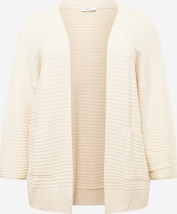 ABOUT YOU Curvy Knit Cardigan 'Theodora' in Beige: front