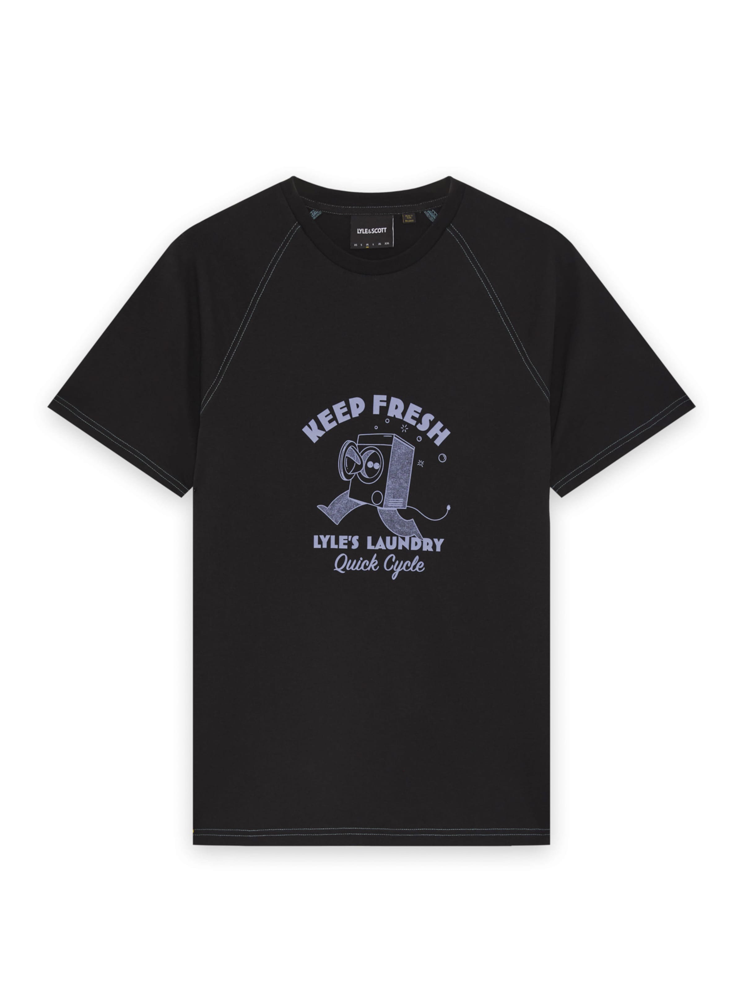 Lyle & Scott T-Shirt 'Keep Fresh' in hellblau / schwarz, Produktansicht