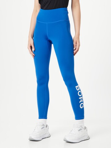 BJÖRN BORG Skinny Sportbroek in Blauw: voorkant