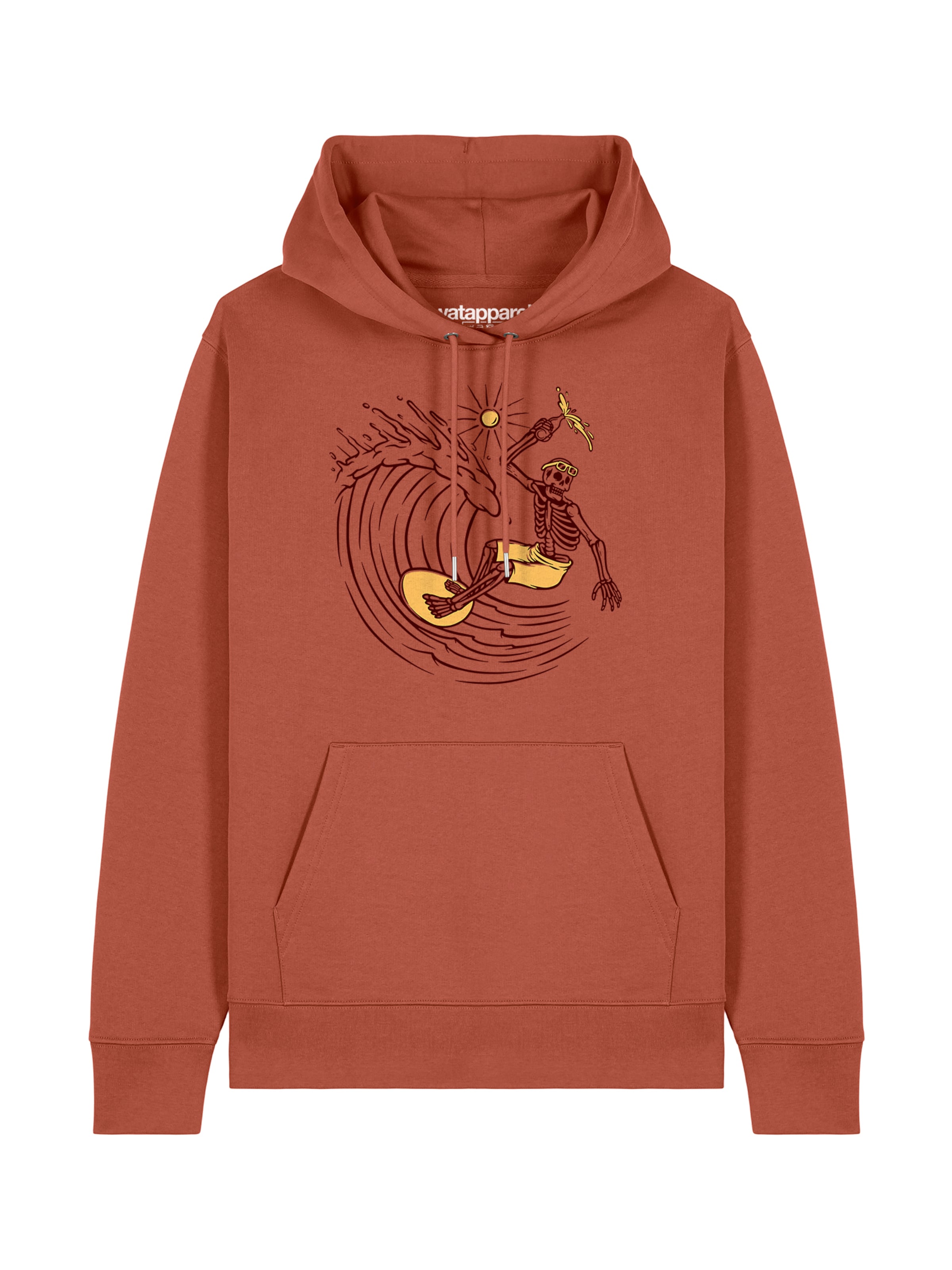Sweat-shirt ' Surfing for life ' Watapparel en marron : devant