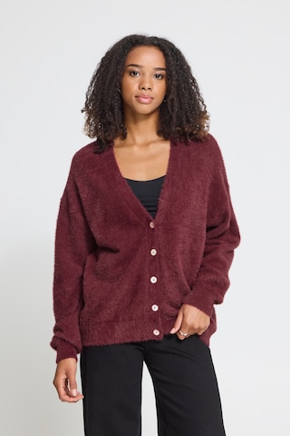 ICHI Gebreid vest 'BRULA' in Rood: voorkant