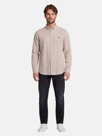 U.S. POLO ASSN. Regular fit Overhemd in Beige
