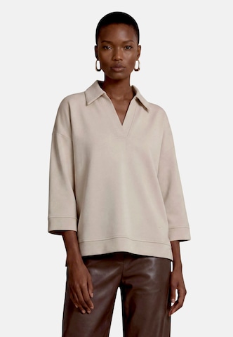 zero Sweatshirt unifarben in Beige: Vorderseite