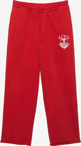 Pull&Bear Baggy Housut 'VARSITY STWD' värissä punainen: etupuoli