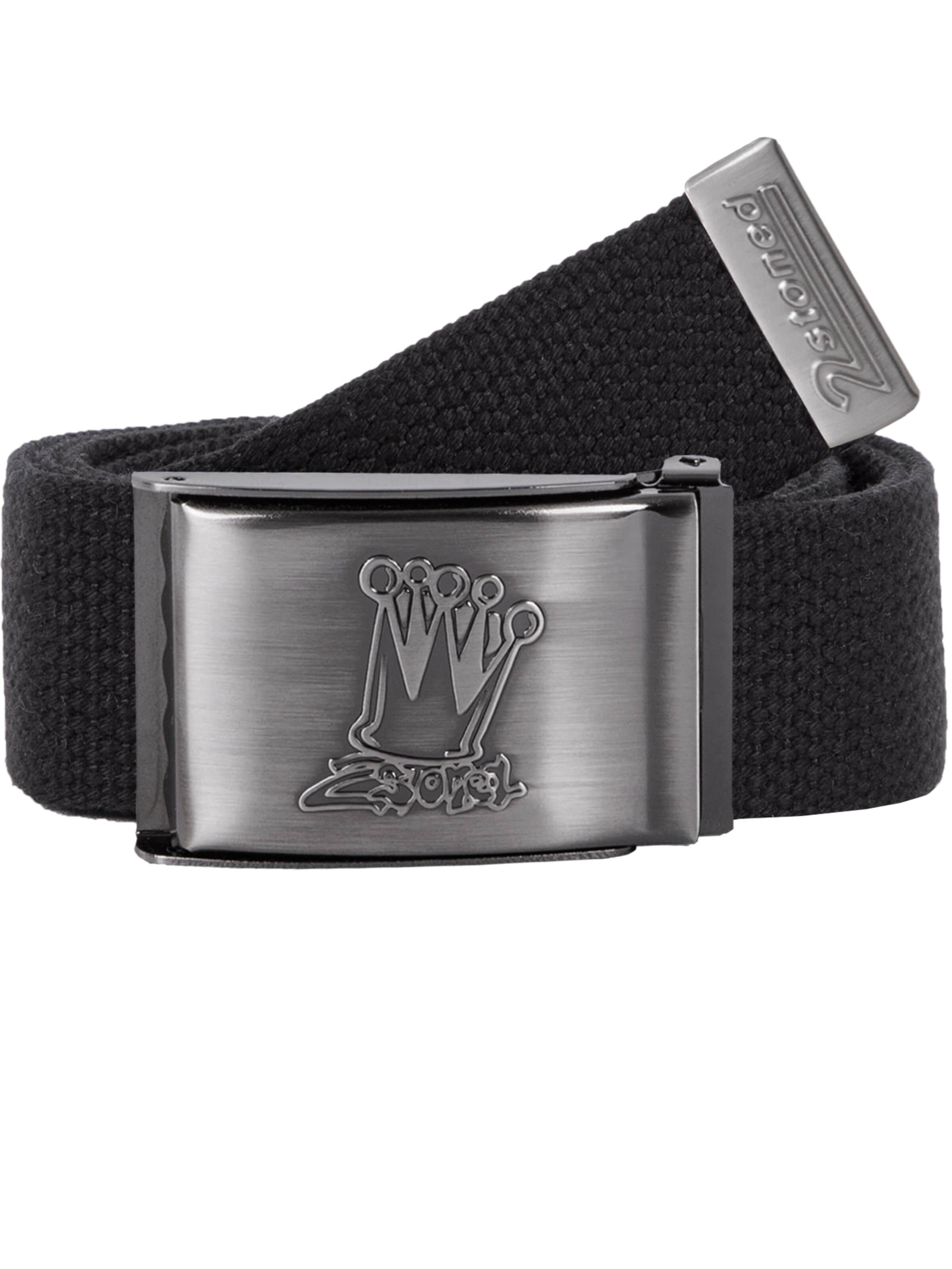2Stoned Belt 'Classic Crown Matt' in Black: front