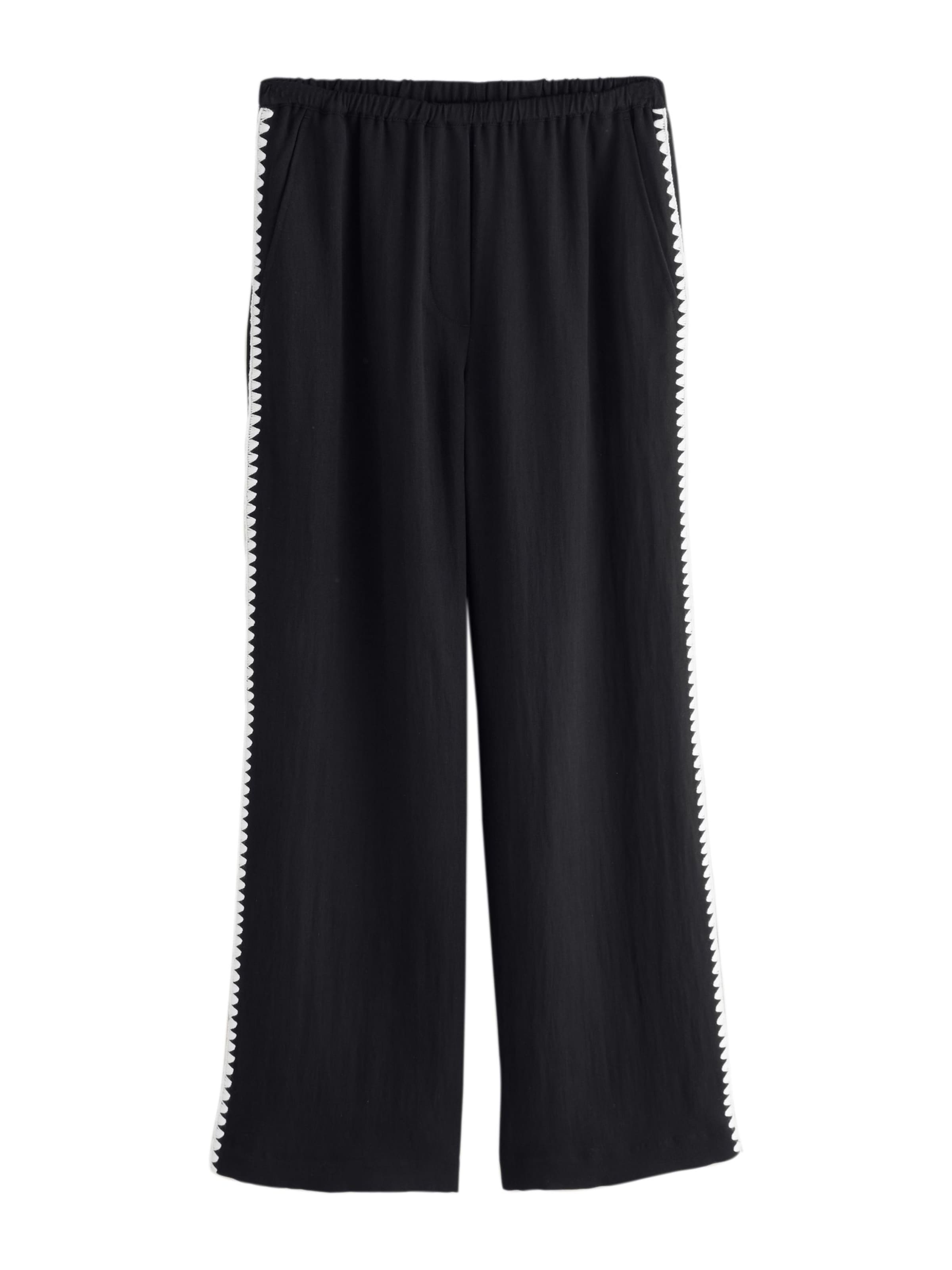 Wide Leg Pantalon Next en noir : devant