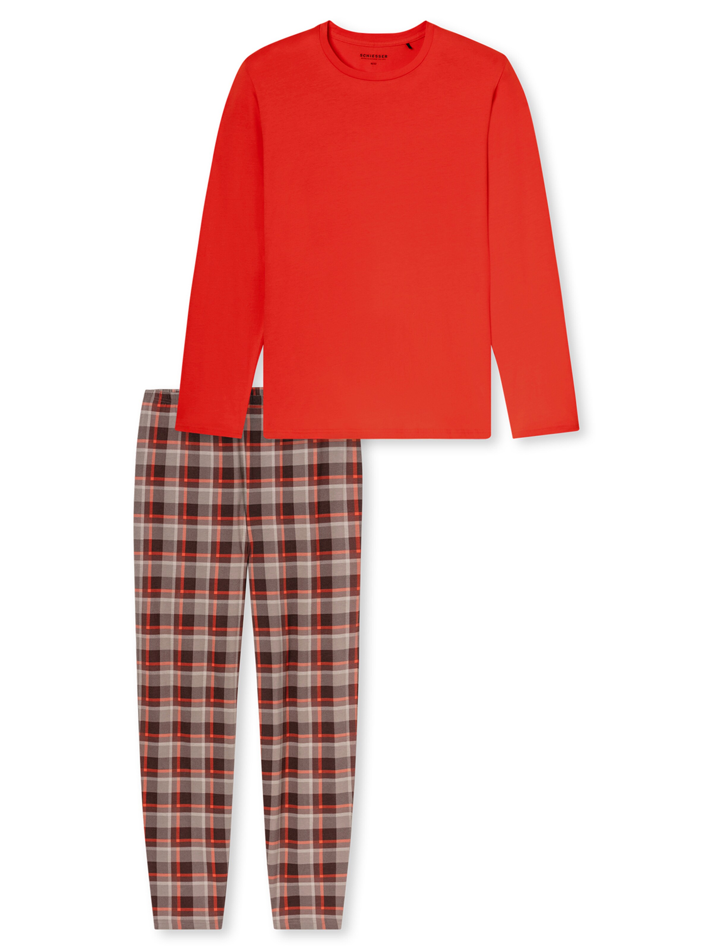 SCHIESSER Schlafanzug ' Casual Essentials ' in Braun: Vorderseite