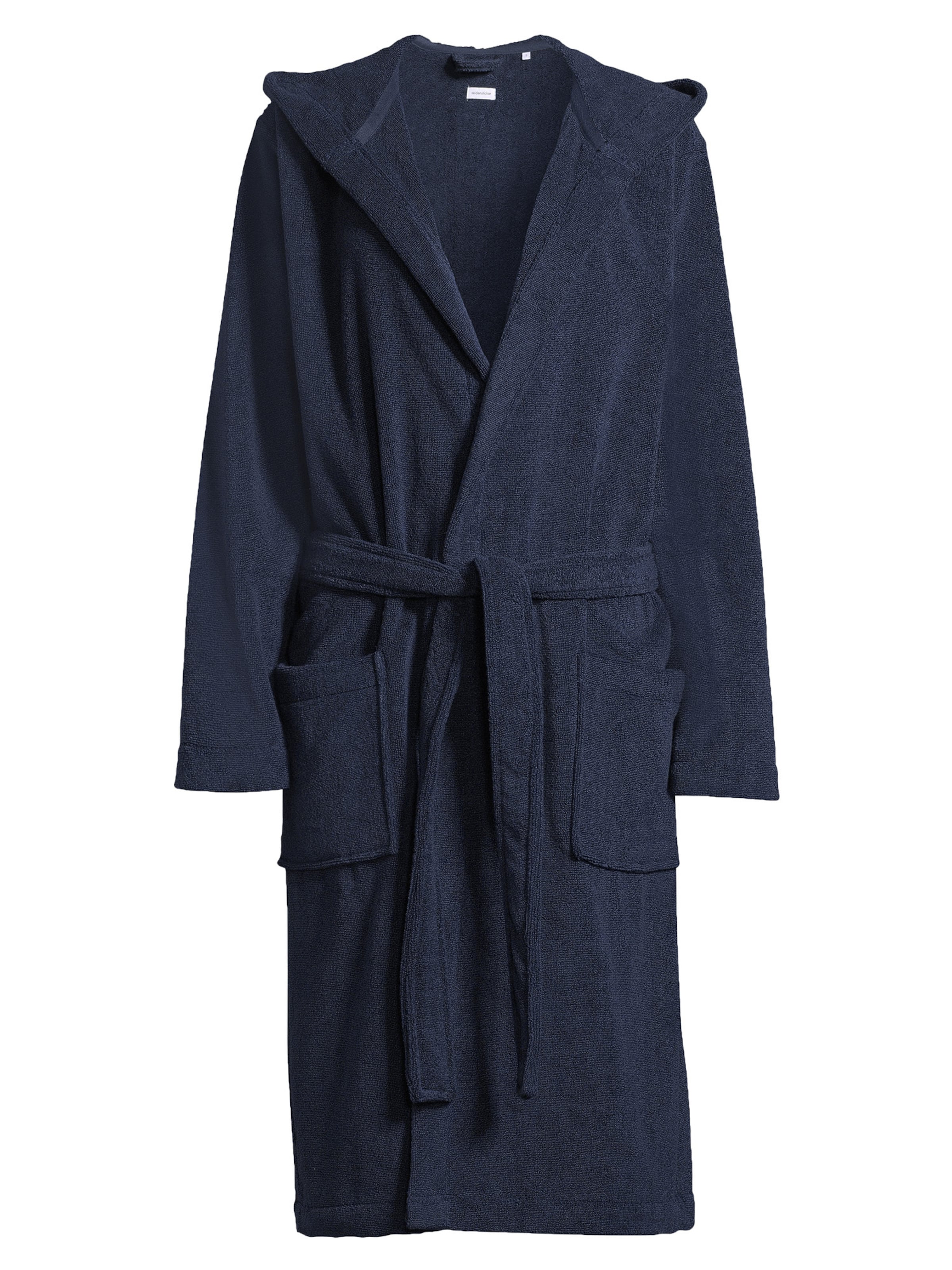 SEIDENSTICKER Bademantel lang 'Basic'‌‌‌‌‌‌‌‌ in Blau: Vorderseite