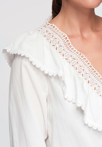 Ombre Blouse in White