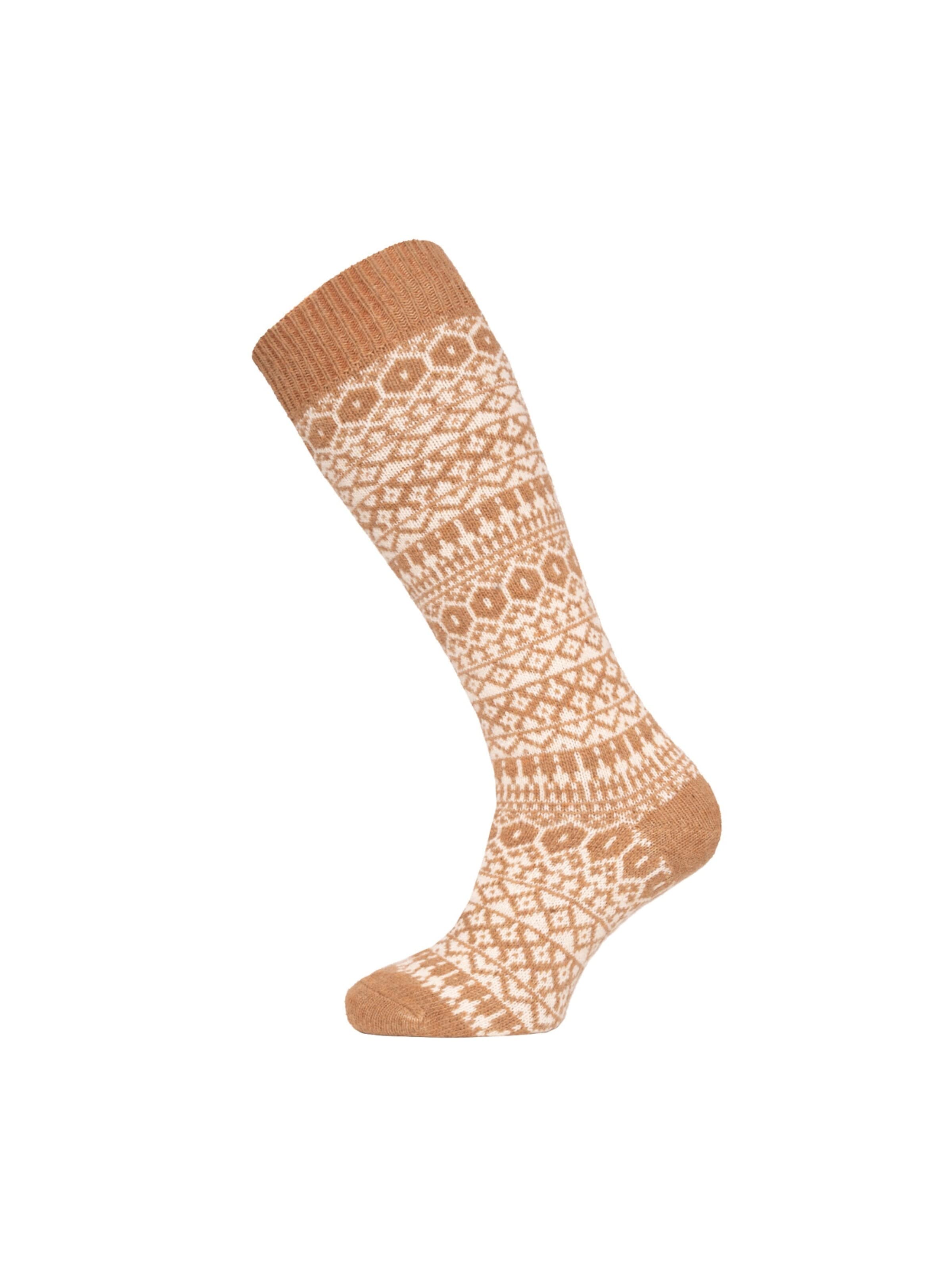 HomeOfSocks Knee High Socks 'HOSK704' in Beige: front