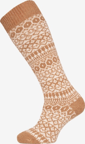HomeOfSocks Knee High Socks 'HOSK704' in Beige: front