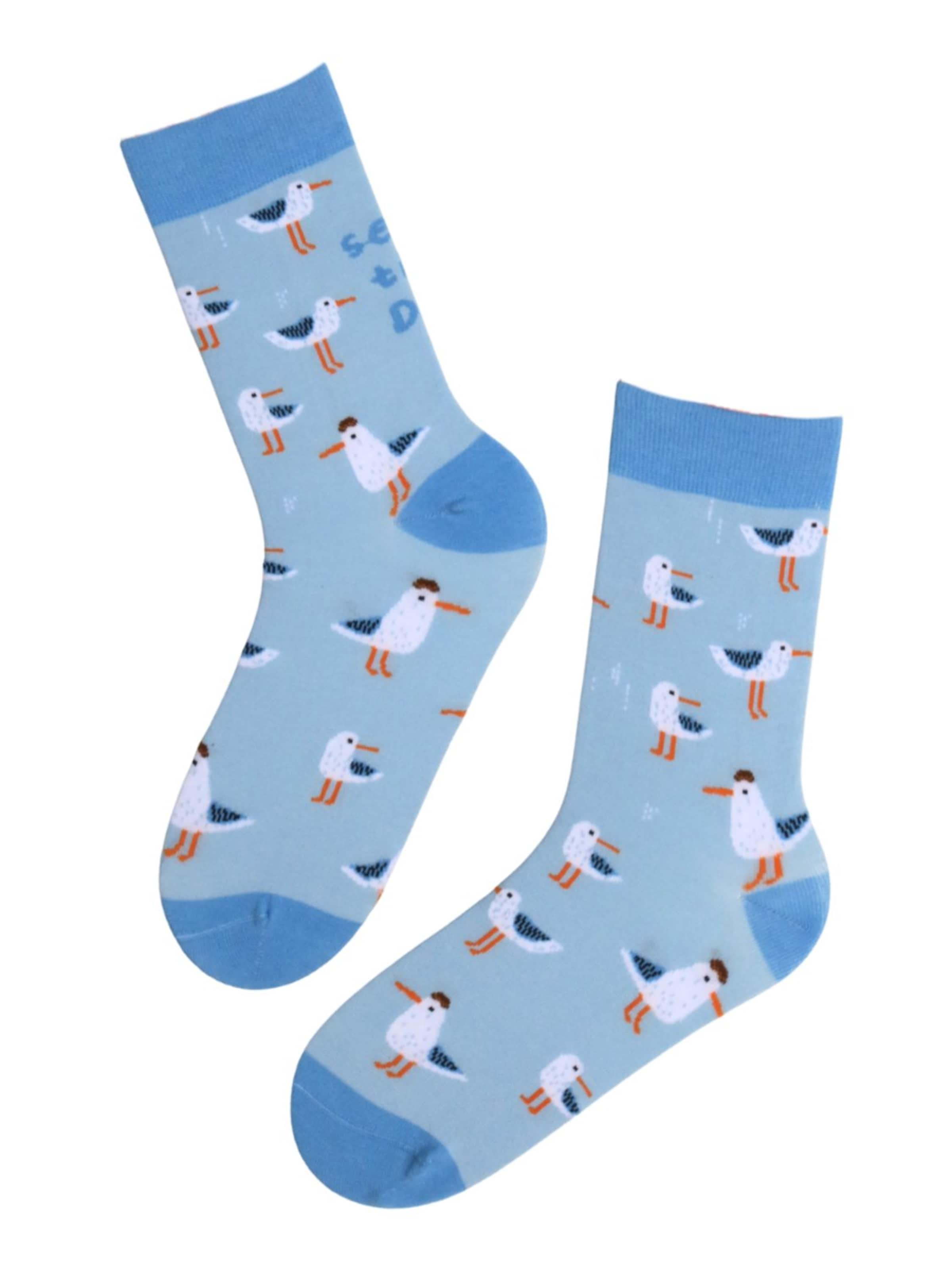 Sokisahtel Socks 'Seagull' in Blue: front
