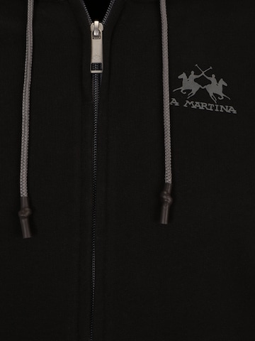 La Martina Zip-Up Hoodie in Black