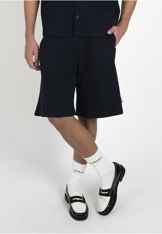 Prohibited Wide leg Broek 'Côte d’Azur' in Blauw: voorkant