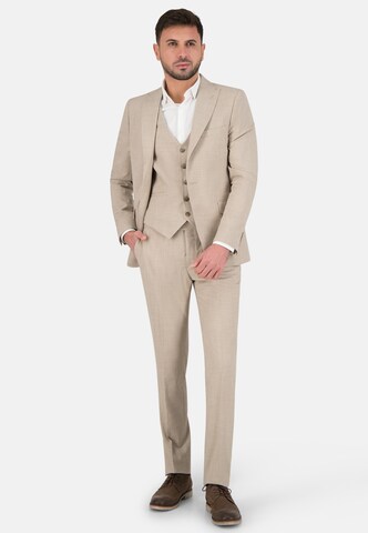 Prestije Slim fit Suit in Beige: front