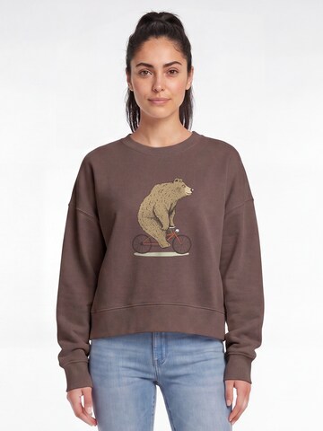 Watapparel Sweatshirt 'Fahrradbär' in Bruin: voorkant