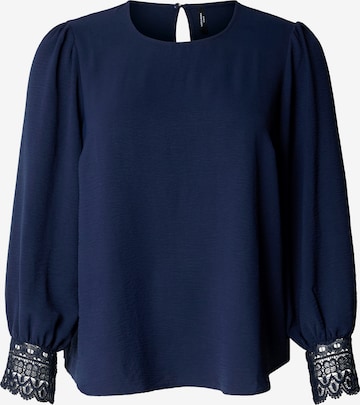 Vero Moda Curve Pusero 'VMCALVA' värissä sininen: etupuoli