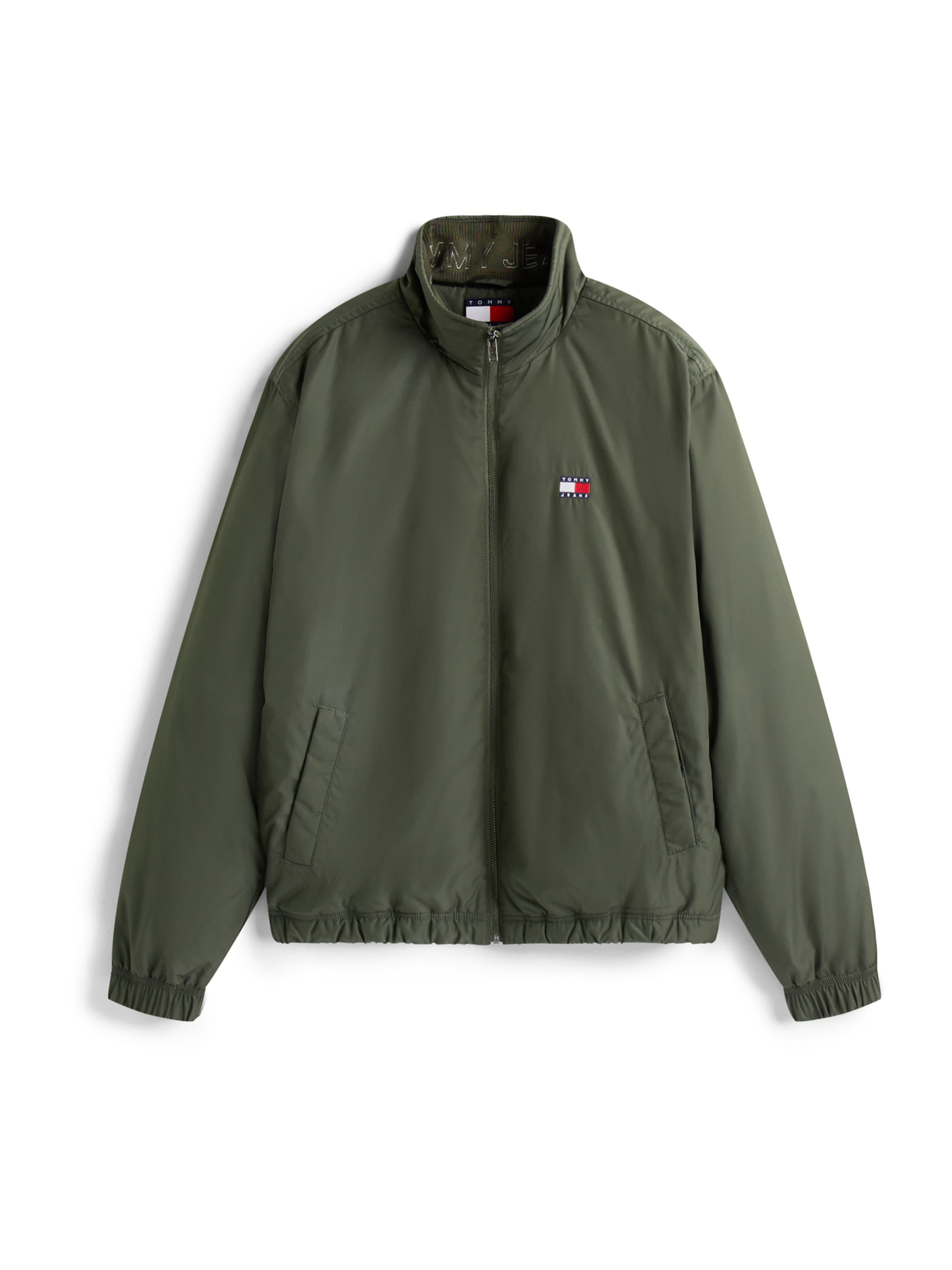 Tommy Jeans Демисезонная куртка в Зеленый: спереди