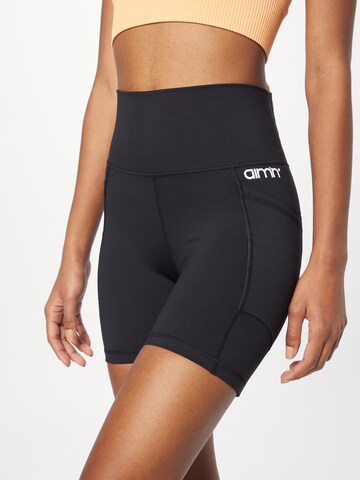 Skinny Pantaloni sportivi di aim'n in nero