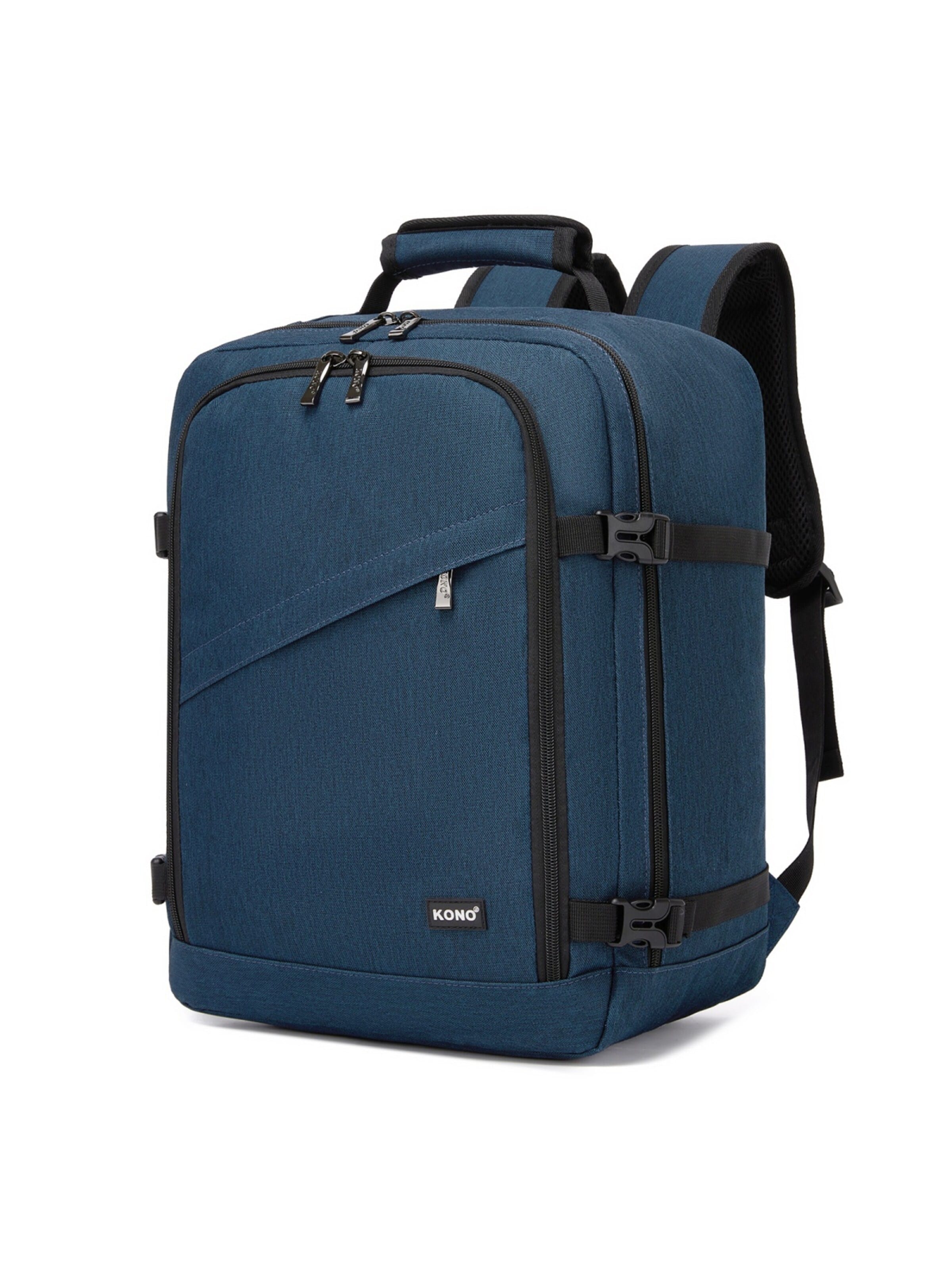 Kono Rucksack 'Tagesrucksack 20L, Kabinenrucksack 40x20x25 cm für für Ryanair, Unter-Sitz-Tasche (1-tlg)'‌‌‌‌‌‌ in Blau: Vorderseite