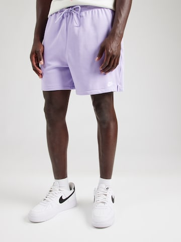 Nike Sportswear Loosefit Housut 'CLUB' värissä lila: etupuoli
