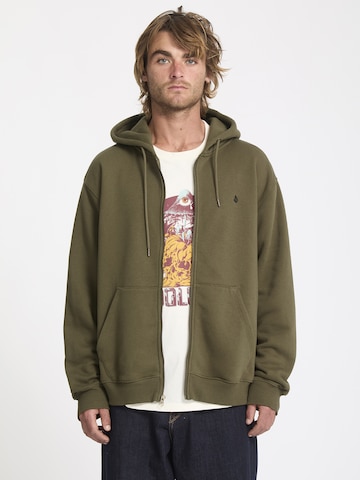 Volcom Суичъри с качулка 'Single Stone' в зелено: отпред