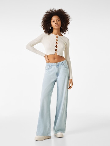 Bershka Wide Leg Jeans in Blau