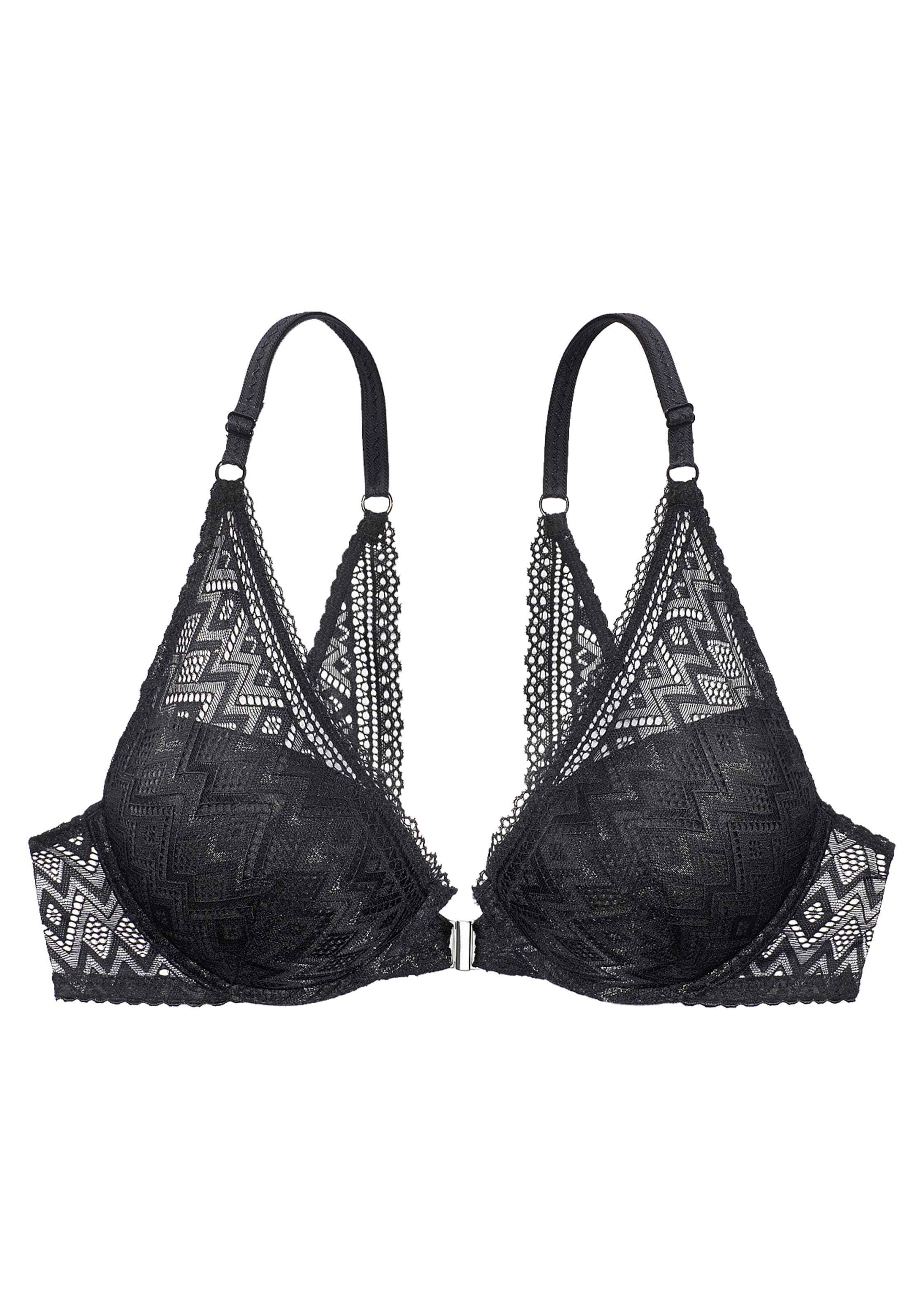 s.Oliver Push-up Podprsenka – černá: přední strana