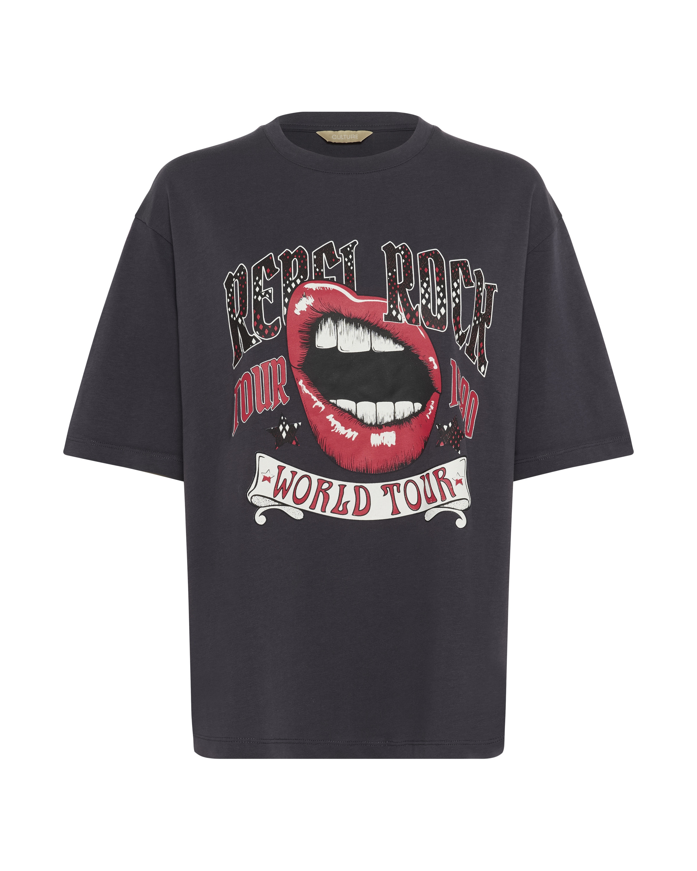 CULTURE - Camiseta 'Rocky Alfie' en gris: frente