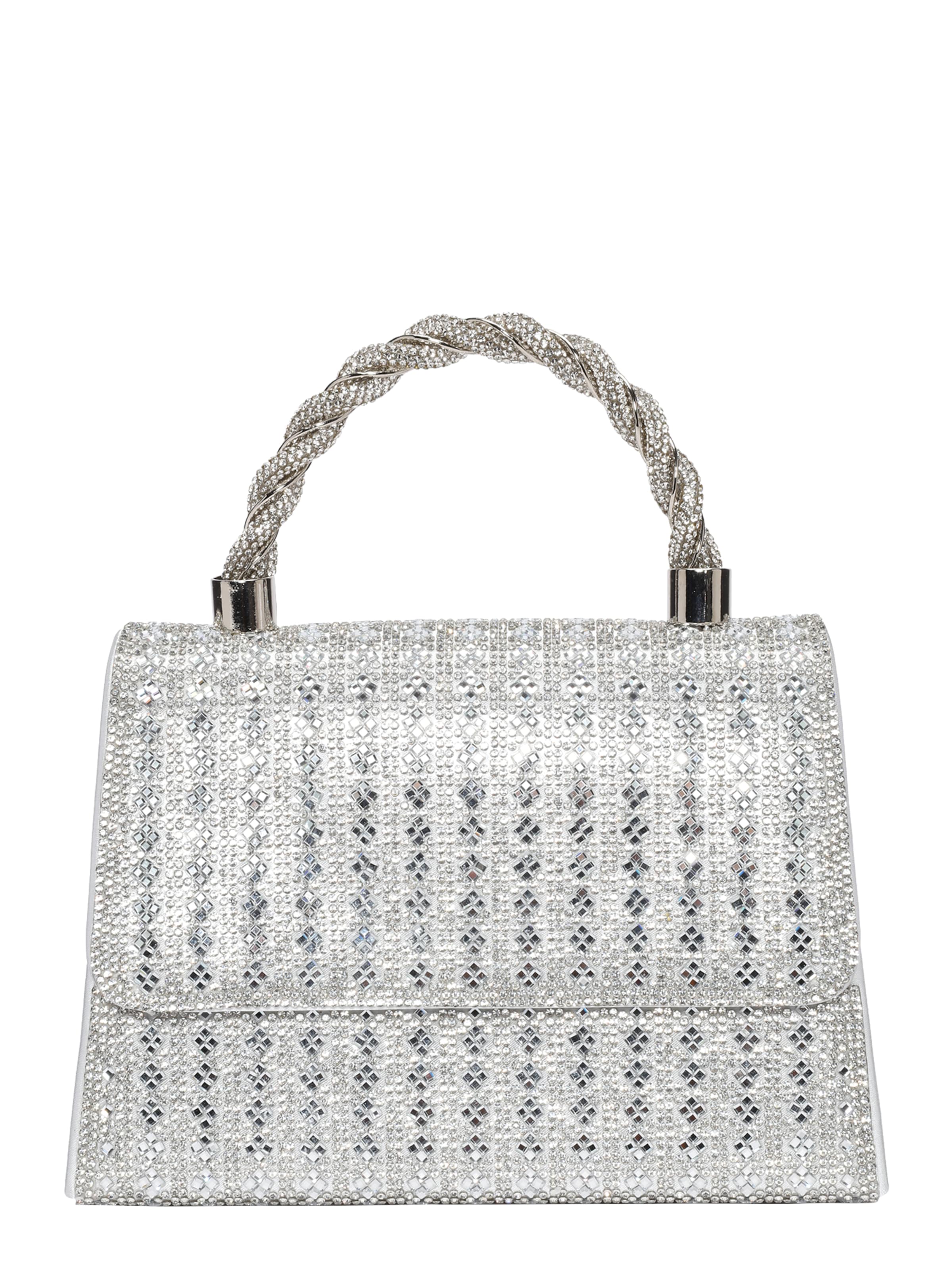 mascara Handbag in Silver: front