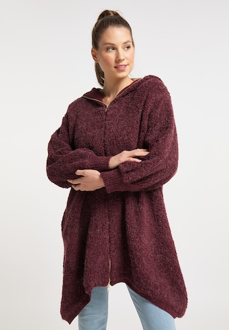 taddy Knitted Coat in Red: front
