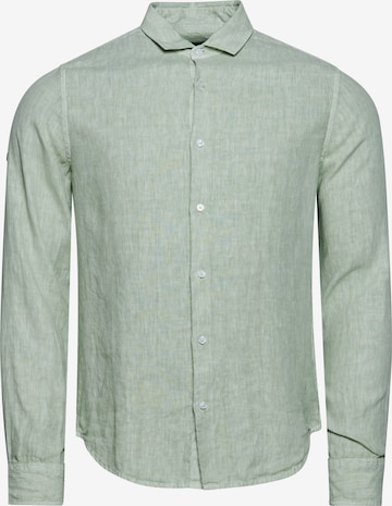 Superdry Regular fit Button Up Shirt in Green: front