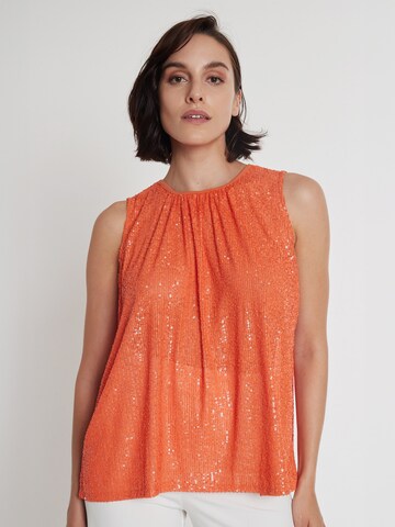 Ana Alcazar Top 'Paboly' in Orange: front