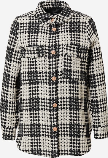 River Island Přechodná bunda 'Check Boucle Overshirt' - černá / bílá, Produkt