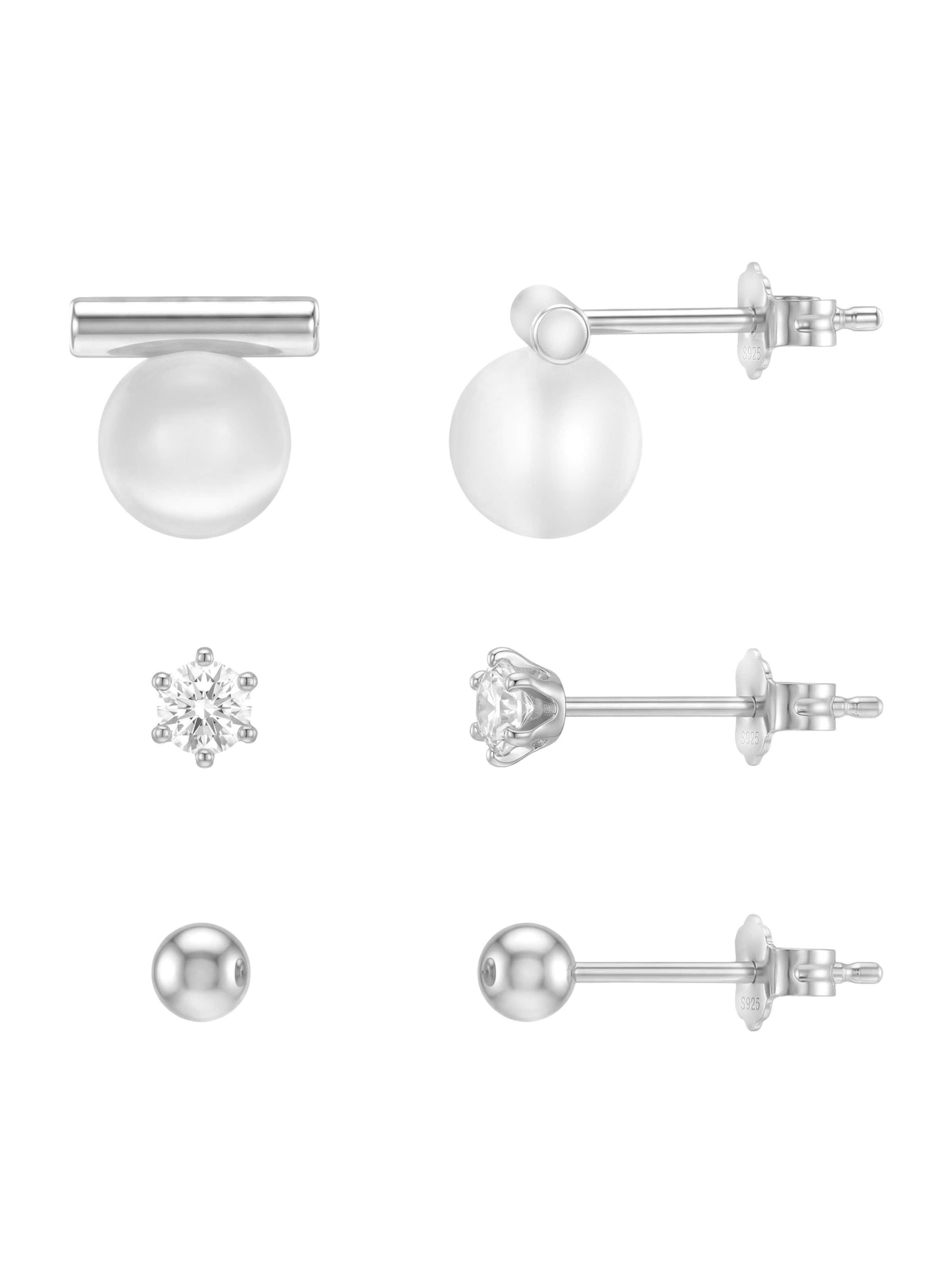 Sofia Milani Schmuckset 'Bar Ball Zirconia'‌ in Silber: Vorderseite