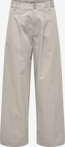 ONLY Wide leg Pleat-Front Pants in Beige: front