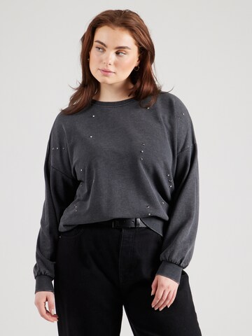 ONLY Carmakoma Sweatshirt 'CAREMBER' in Schwarz: Vorderseite