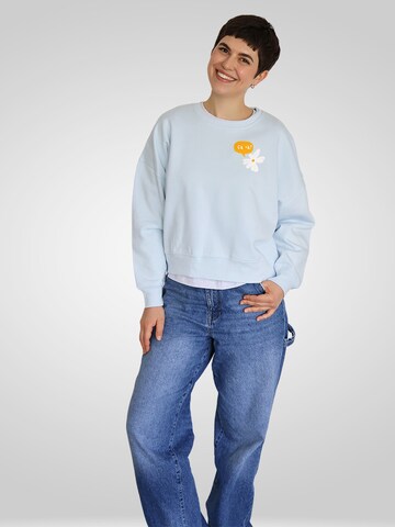 Kultgut Sweater 'Ça va ?' in Blue: front