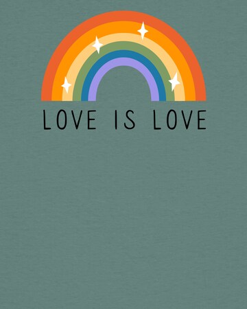 Watapparel T-Shirt 'Love is Love' in Grün