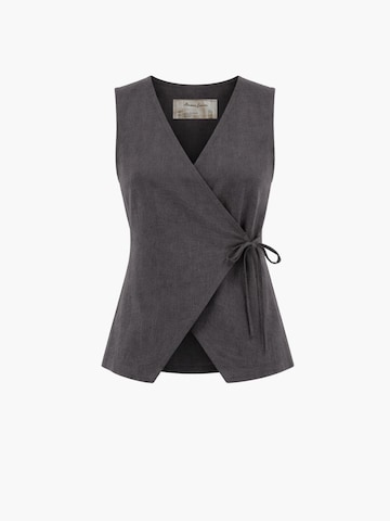 AmourLinen Top 'Blanca' in Grey: front