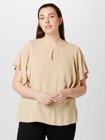 Vero Moda Curve - Blusa 'EBBA ANNA' en beige: frente